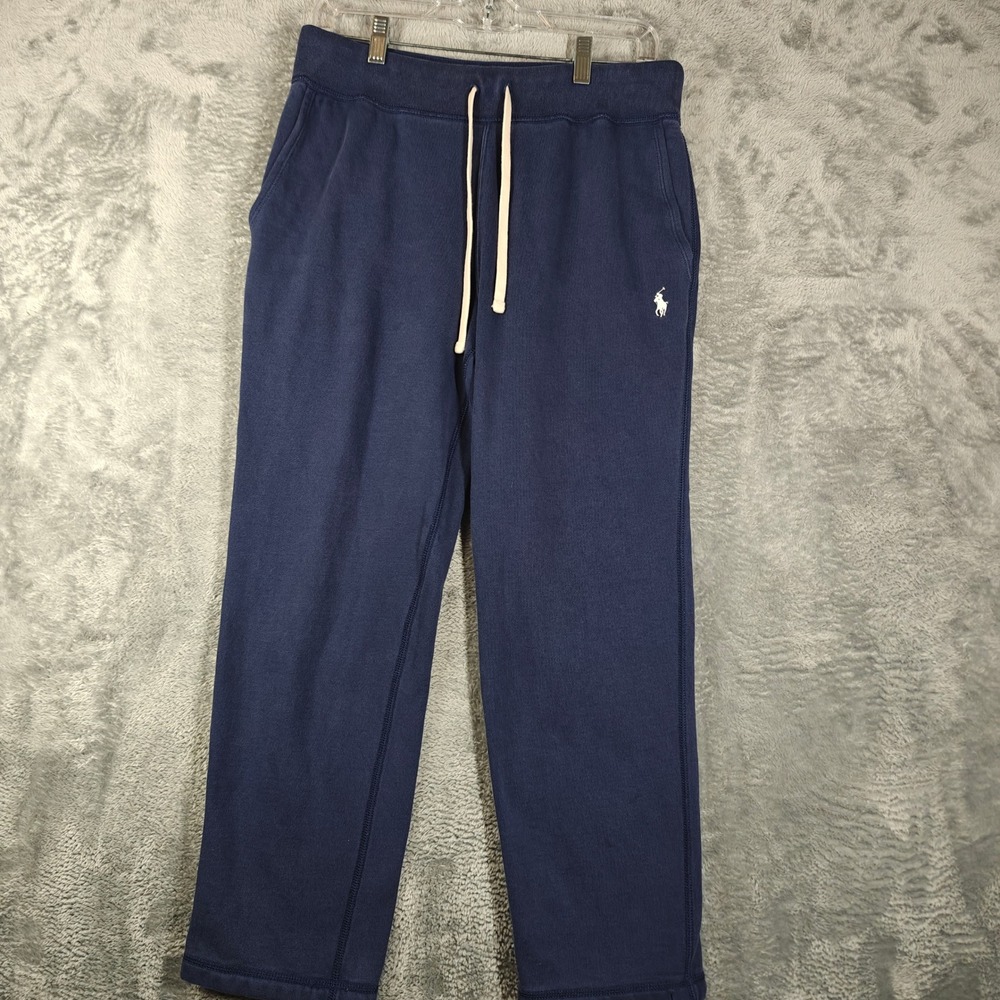 Polo Ralph Lauren Sweatpants Mens Size S Blue Fleece Drawstring Pony Logo